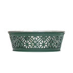 Dishwasher-safe Country Living stainless steel dog bowl in dark green