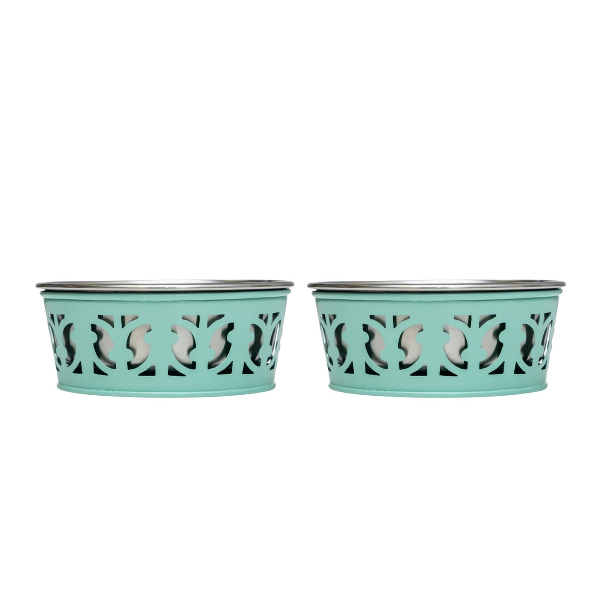 Mint green farmhouse-style dog bowl by Country Living for small to medium dogs