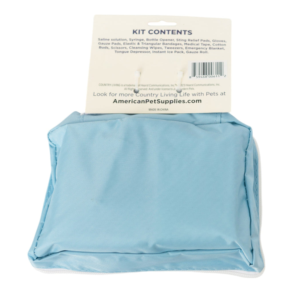 Country Living pet travel first aid kit for road trips, hikes, camping and park visits