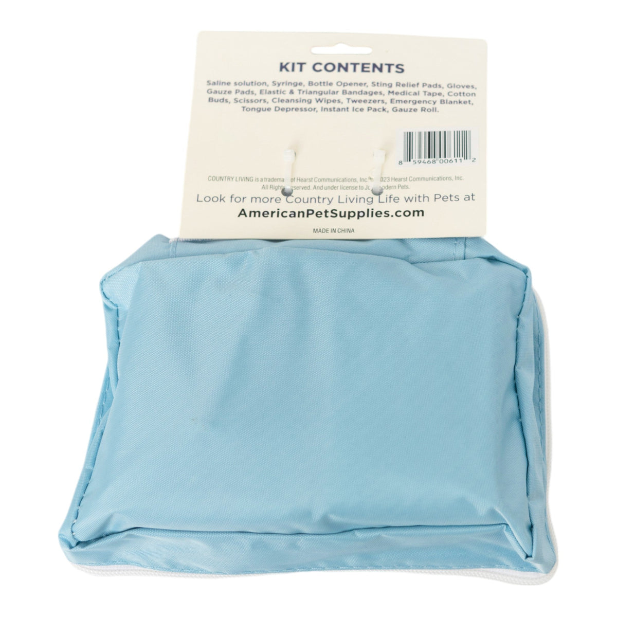 Country Living pet travel first aid kit for road trips, hikes, camping and park visits