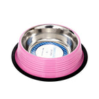 Carnation Pink ribbed Country Living bowl with an easy-to-hold, textured exterior