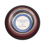 Dishwasher-safe Country Living ribbed pet bowl in Merlot Red for food or water