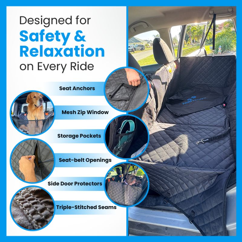 Petstone™ Pro 2.0 Hard-Bottom Dog Car Bed & Seat Protector