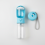 Water bottle for dogs on the go, with a temperature indicator for checking water first