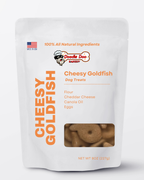 Doodle Doo Bakery Cheesy Goldfish dog treats, bite-sized and oven-baked with real cheese