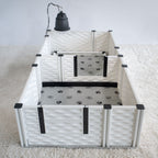 EZclassic 38 x 38 whelping box with an EZwhelp Add-On Room for extra space as puppies grow