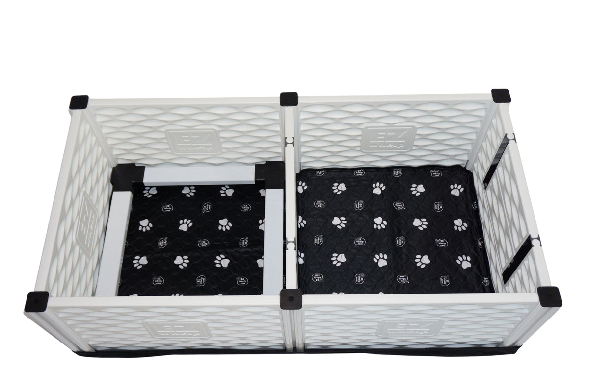 EZclassic Pro Set from EZwhelp in the 28 x 28 x 18 inch size, a whelping box bundle with add-on room