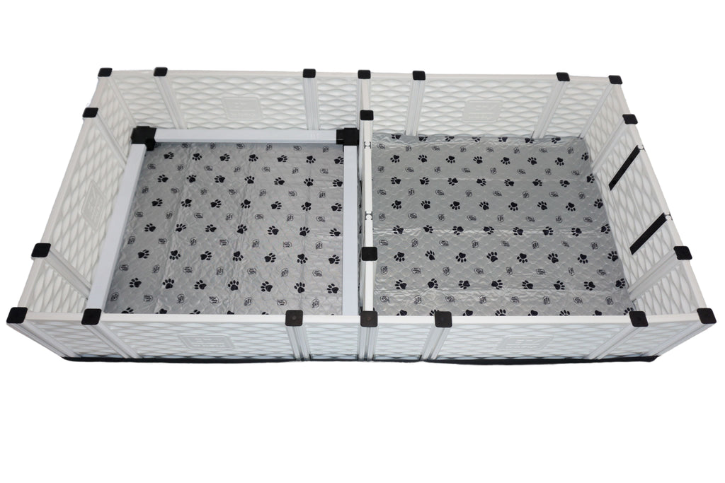 48 x 48 x 18 inch EZwhelp EZclassic Pro Set with heat lamp, whelping kit and corner seat