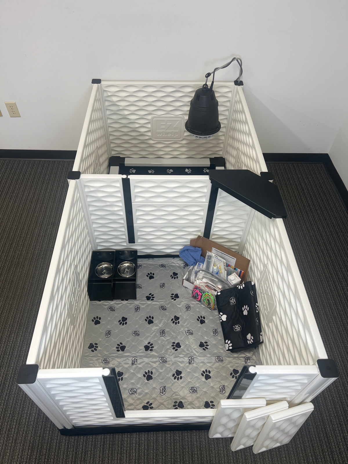 Tall 38 x 38 x 28 inch EZclassic Pro Set by EZwhelp, a whelping box with 28 inch walls