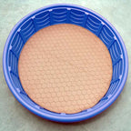 EZwhelp brown laminated round pad, 36 inches in diameter, with a white waterproof tricot bottom
