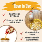How-to guide for Farm to Pet chicken toppers, a dog food enhancer for kibble and wet food