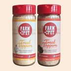 Front of the Farm to Pet chicken and turkey Treat Toppers, high-protein powders for dog food
