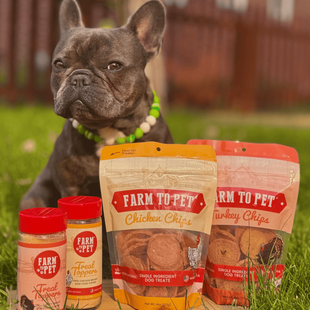 Farm to Pet chicken and turkey toppers, a protein boost to sprinkle over dog or cat food