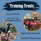 Training treats from the Farm to Pet Fiesta Pack: beef, chicken and turkey chips that break apart