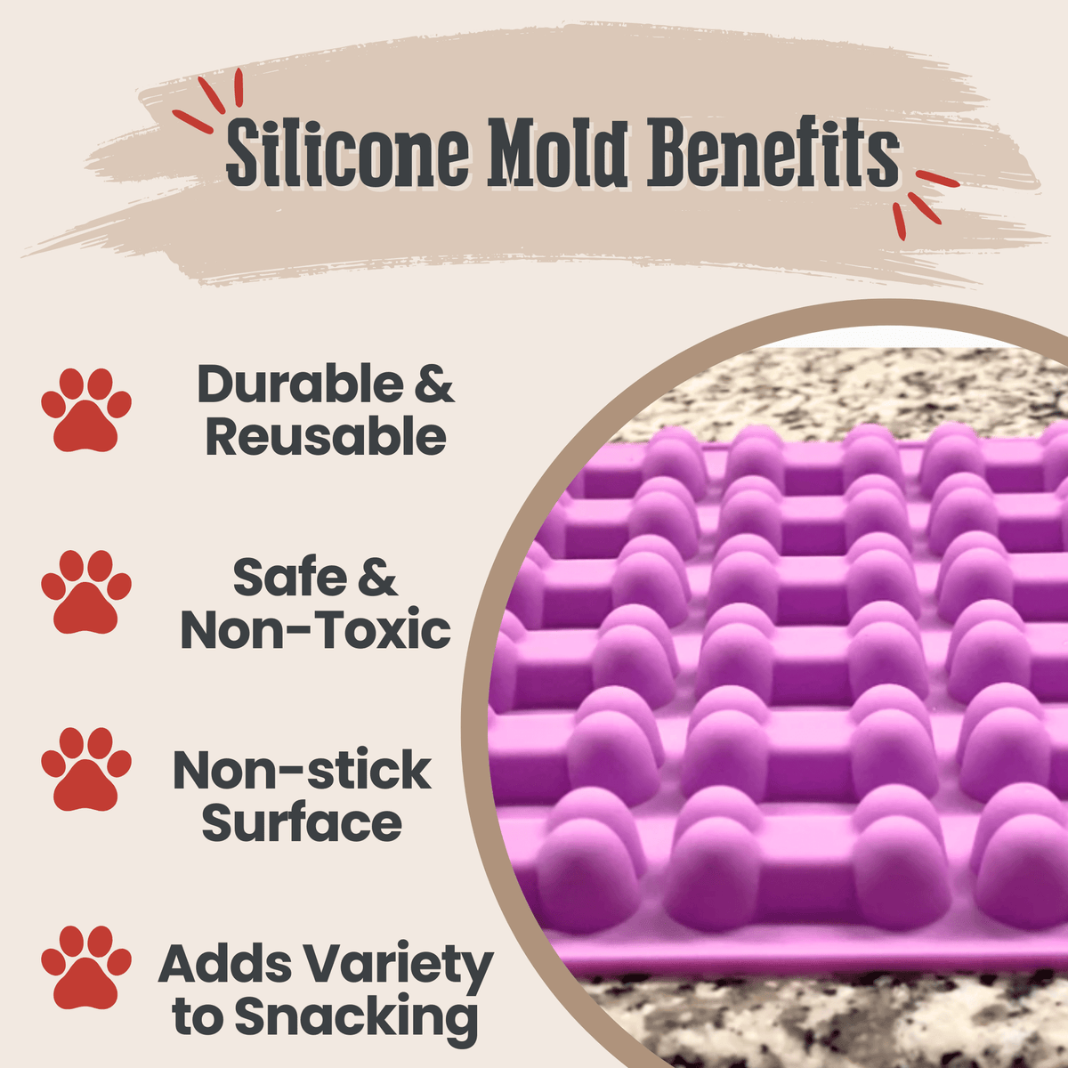 Farm to Pet treat mold made by SodaPup in the USA from FDA-compliant, food-safe silicone