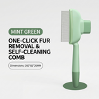 Green flat tooth row comb for pet grooming, sold as an option in this brush listing