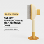 Yellow flat tooth row comb, one of the comb options in this pet grooming listing