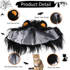 Fluffy black lion mane cat costume in soft polyester and plush