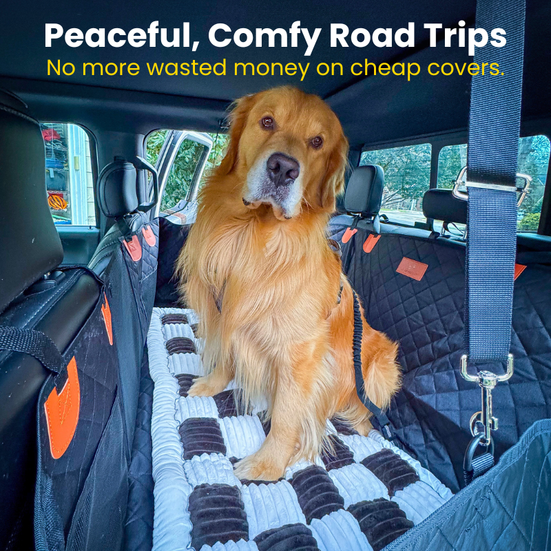 Petstone™ Pro 2.0 Hard-Bottom Dog Car Bed & Seat Protector