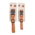Embroidered giraffe dog collar in nylon with metal fixings, made for regular collar wear