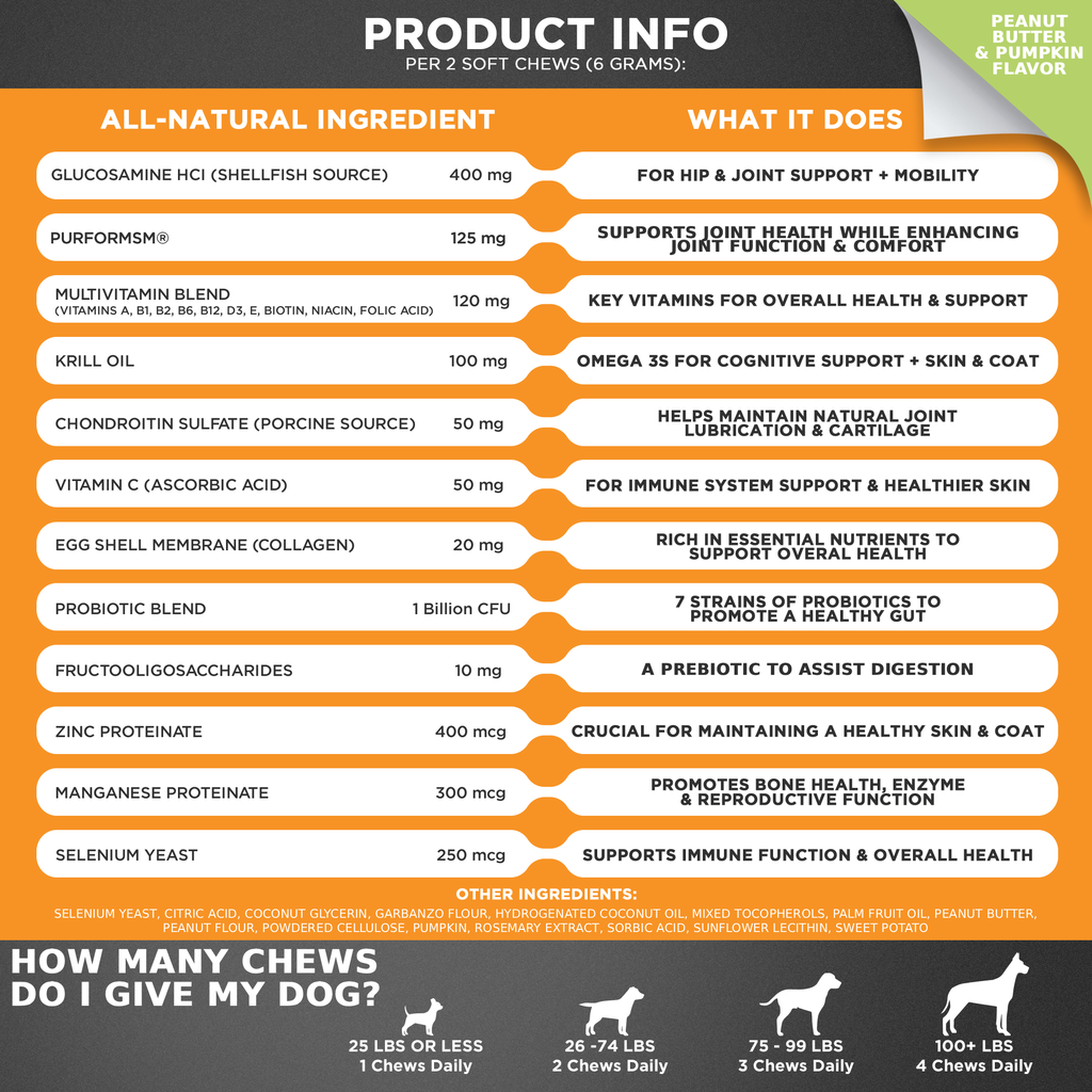 Googipet peanut butter and pumpkin dog multivitamin with omegas from krill oil and flaxseed