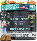 Googipet 3-in-1 Probiotic Chews for dogs, 90 soft chews with probiotics, postbiotics and prebiotic fiber