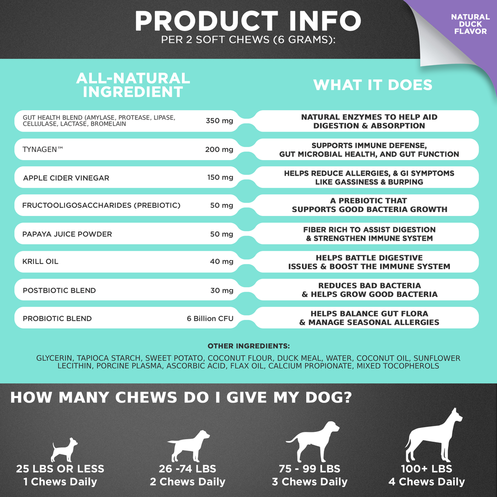 Googipet 3-in-1 Probiotic Chews to help support healthy digestion and nutrient absorption in dogs
