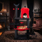 Gothic cat tree with fully wrapped paper-rope scratching posts