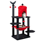 Gothic Halloween cat tree with castle-style condo