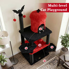 Gothic Halloween cat tree with two perches for climbing