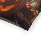 Halloween jack-o'-lantern bed for cats and dogs, available in three sizes