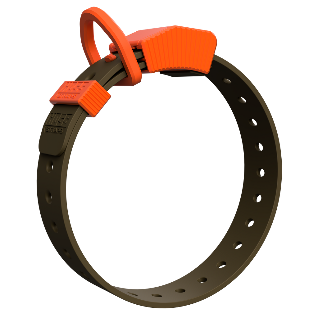Blaze colorway of the Hoss Straps Field Collar in orange and olive, waterproof for wet days
