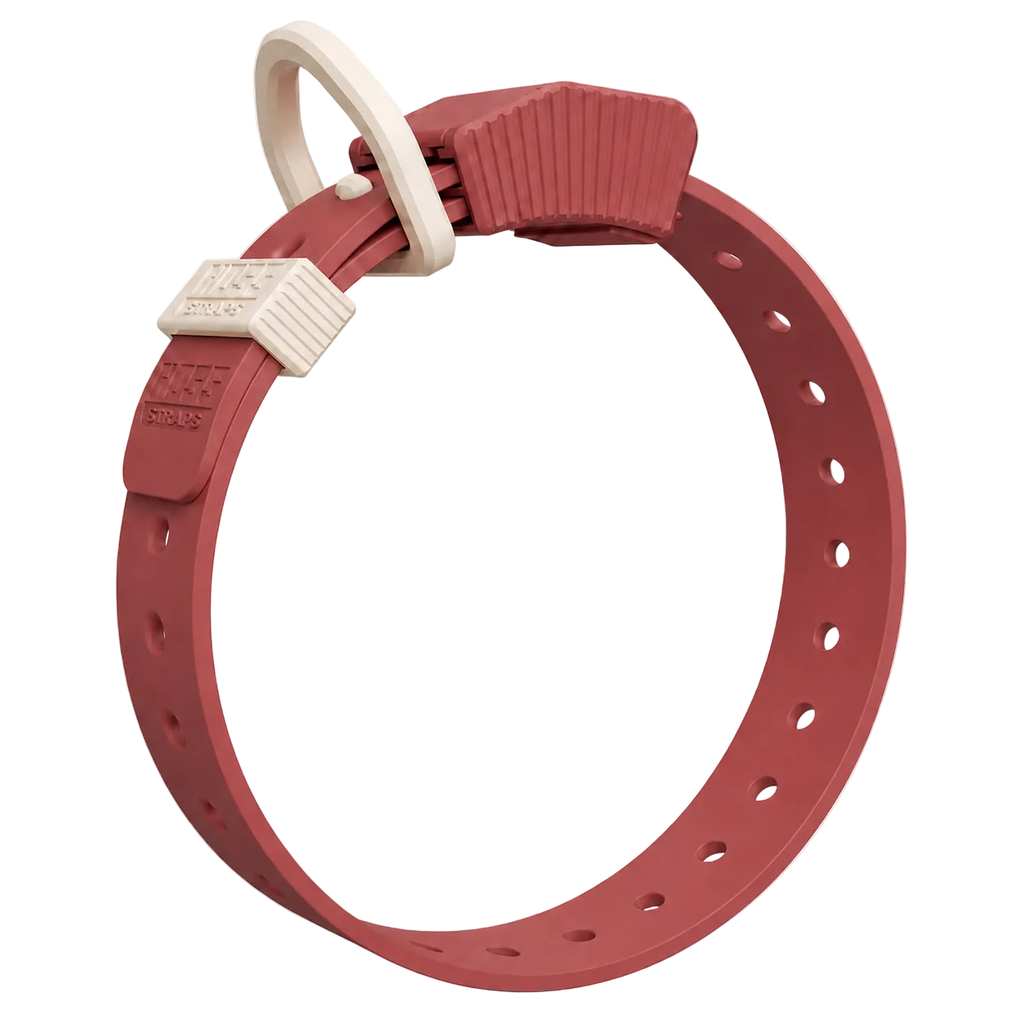 Brick color Hoss Straps Field Collar with heavy-duty hardware and a powder-coated D-ring
