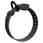 Charcoal Hoss Straps Field Collar with a powder-coated aluminum D-ring, fits necks to 22 inches