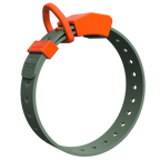 Coastal colorway of the Hoss Straps Field Collar in orange and seafoam, Tractive GPS compatible