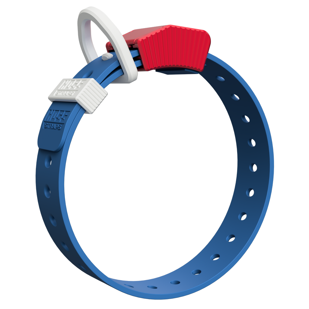 Freedom colorway of the Hoss Straps Field Collar in red, white and blue with a waterproof strap