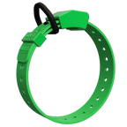 High Vis Green Hoss Straps Field Collar, a bright waterproof collar with an aluminum D-ring