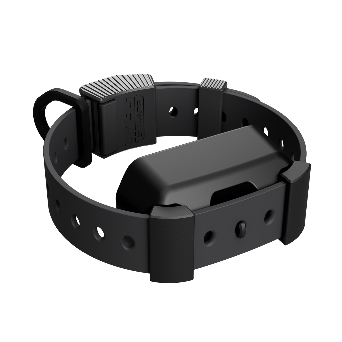 Charcoal Hoss Straps Training Collar Setup with Garmin adapter on a 1 1/16 inch strap