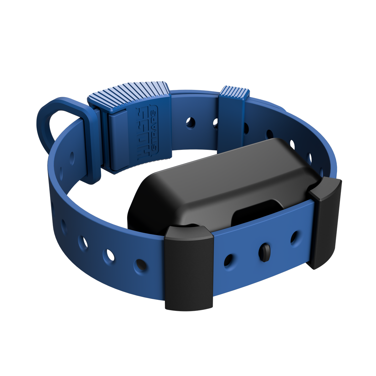Cobalt Blue Hoss Straps Training Collar Setup with the adapter for Garmin training devices