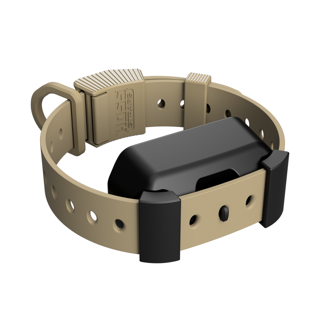 Desert Tan Hoss Straps training collar with the adapter kit for Garmin Pro 70 units