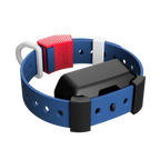 Freedom colorway Hoss Straps training collar in red, white and blue with the Garmin adapter