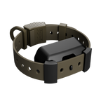 Olive Green Hoss Straps training collar and Garmin adapter, waterproof for wet field days