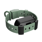 Seafoam Green Hoss Straps training collar shown with the adapter for Garmin training units