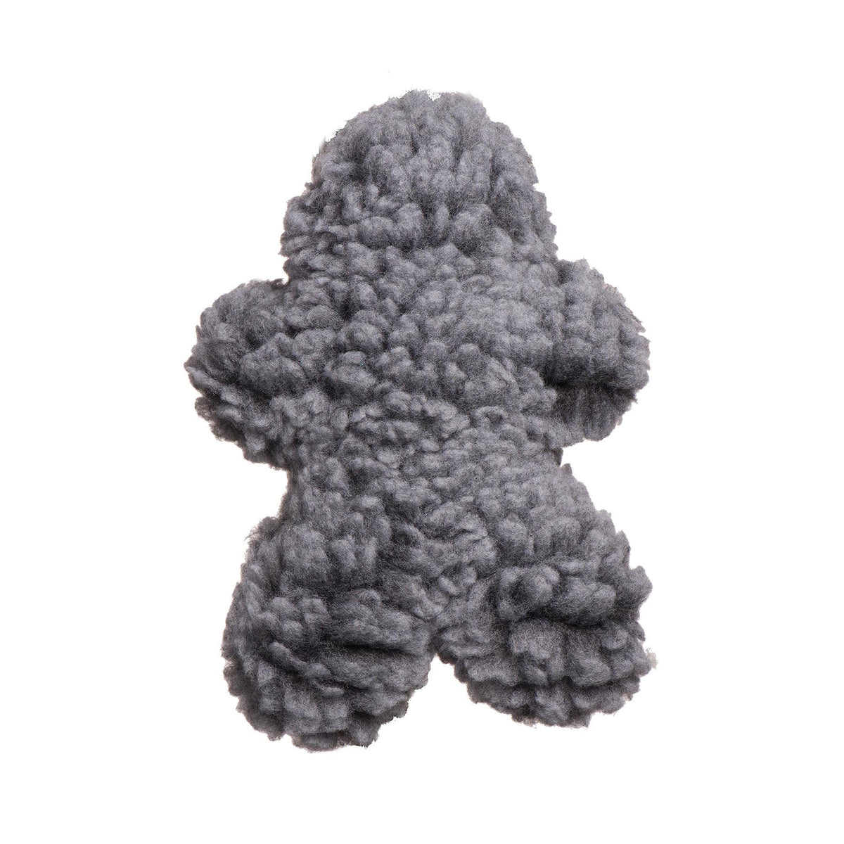 Gray HuggleFleece Man plush dog toy by HuggleHounds in dense synthetic lambswool