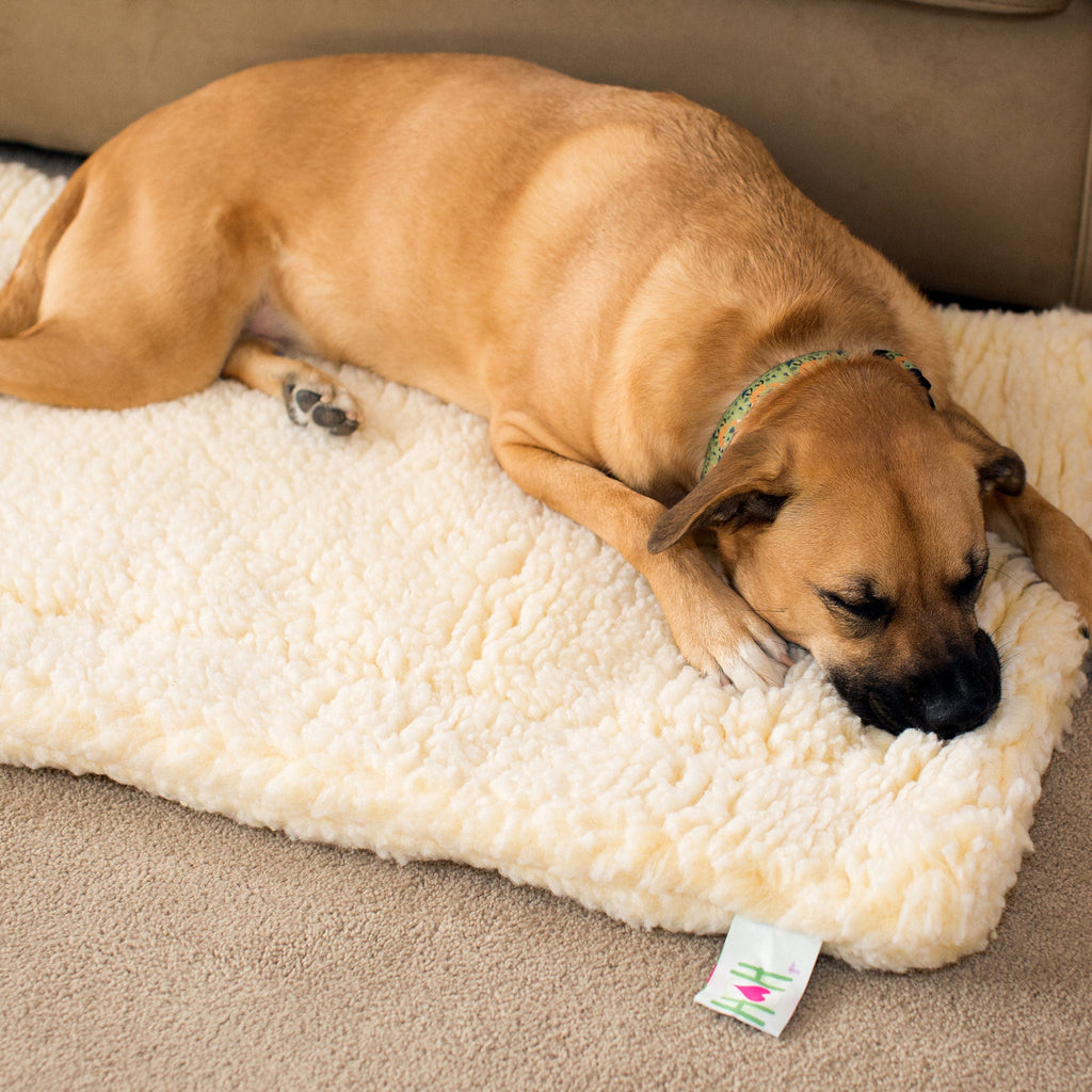 HuggleHounds HuggleFleece pet mat, about 3 inches thick with no stuffing inside