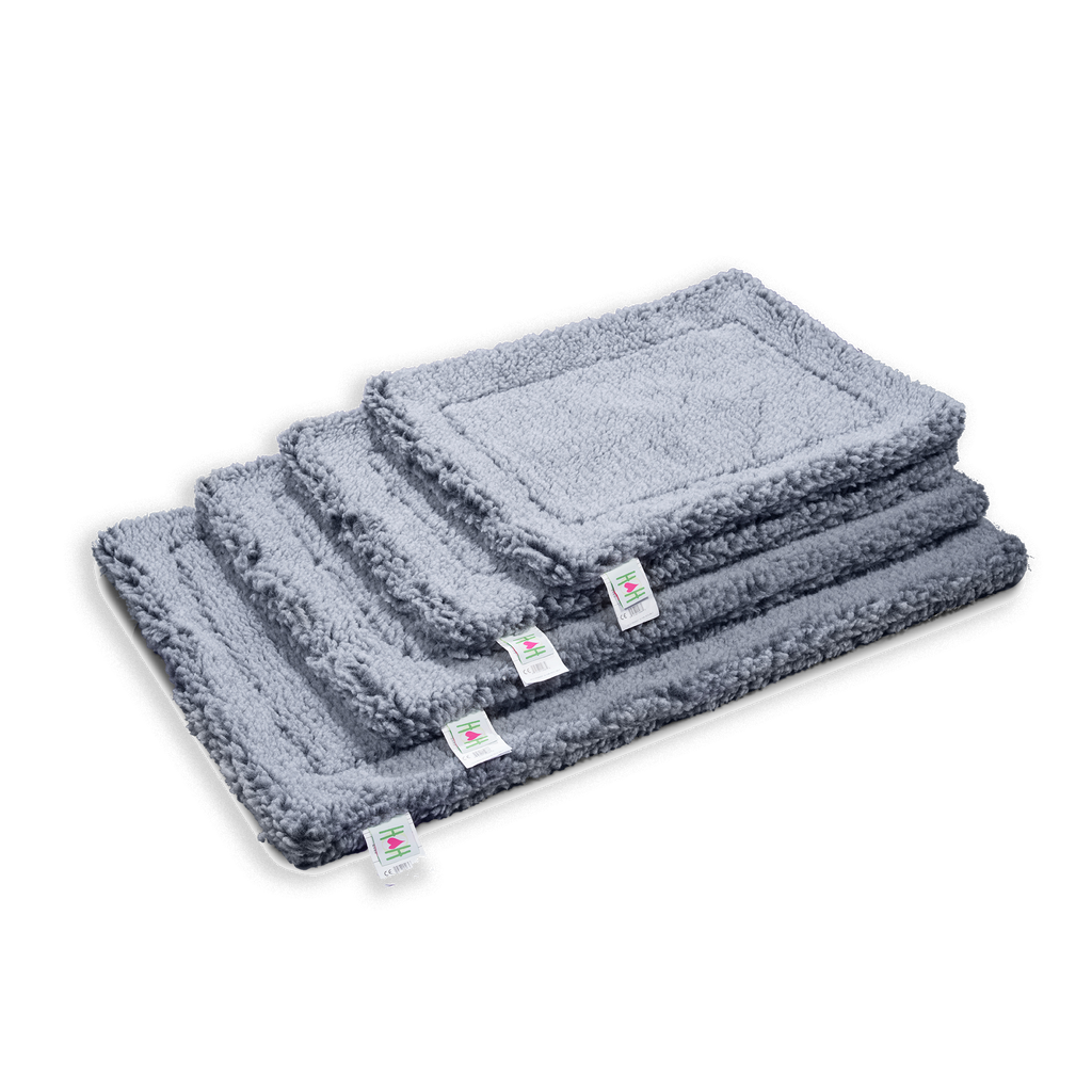 Gray HuggleFleece Mat by HuggleHounds, a stuffing-free dog and cat bed in dense fleece