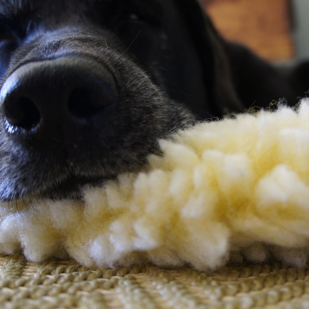 HuggleHounds HuggleFleece Mat dog bed, offered in Natural and Gray in five sizes