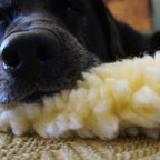 HuggleHounds HuggleFleece Mat dog bed, offered in Natural and Gray in five sizes