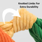 Fergie Frog Knottie knotted limbs graphic from HuggleHounds, the knots made for extra durability