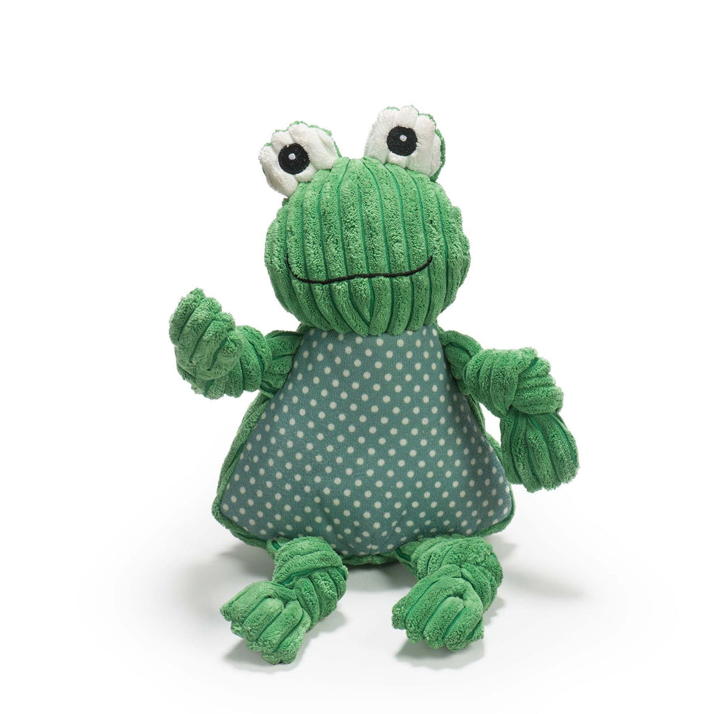 Large HuggleHounds Fergie Frog Knottie, about 15 inches tall, green with knotted green limbs